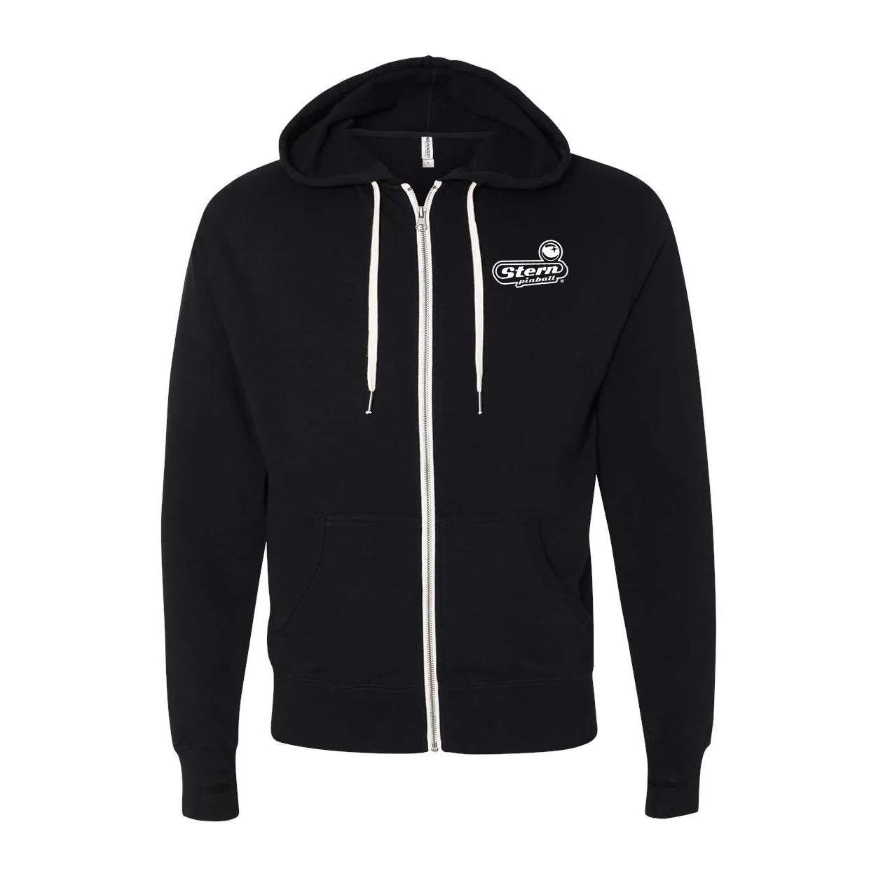 Stern Black Zipper Hoodie w/ thumb holes - Image 3