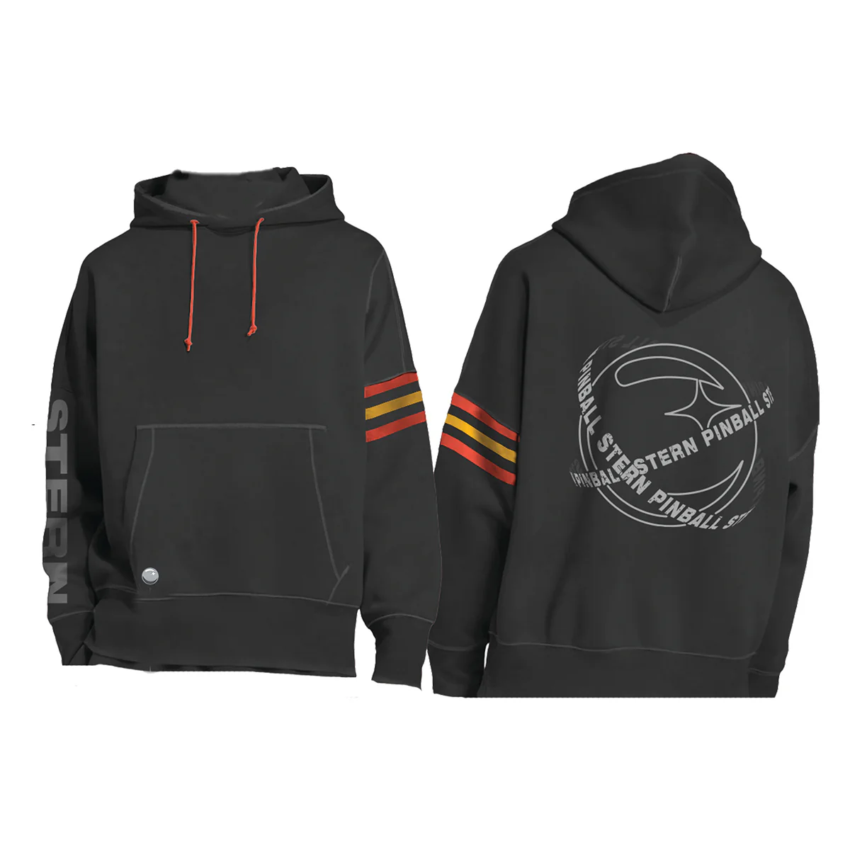 Stern Striped Charcoal Hoodie - Image 3